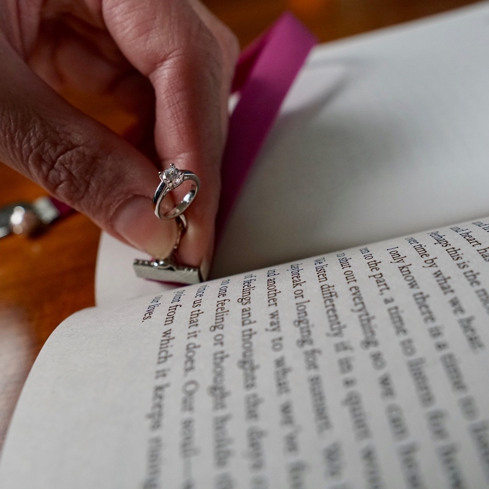 Engagement Ring Zirconia Crystal Charm/Bookmark
